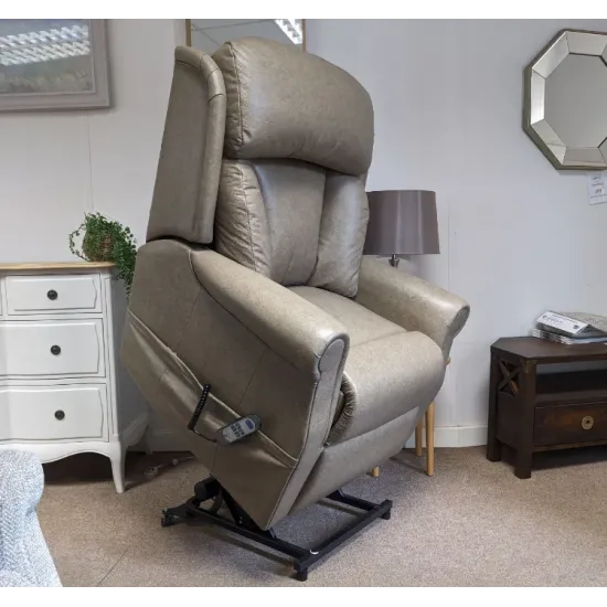 SHOWROOM CLEARANCE ITEM - RISER RECLINER - Celebrity Ashfield Grande Dual Motor Lift and Tilt Recliner in Leather