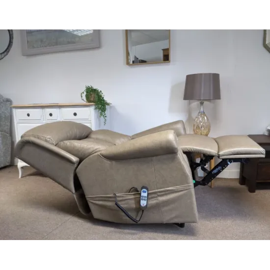 SHOWROOM CLEARANCE ITEM - RISER RECLINER - Celebrity Ashfield Grande Dual Motor Lift and Tilt Recliner in Leather
