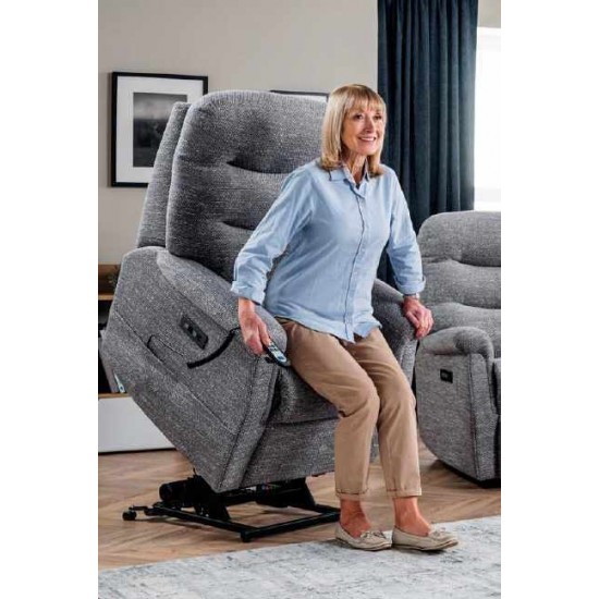 Hollingwell Single Motor Riser Recliner Chair Zero VAT - PETITE - 5 Year Guardsman Furniture Protection Included For Free!